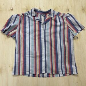 Vintage Cape Cod Match Mates Button Up Shirt Womens Large Multicolor Stripe